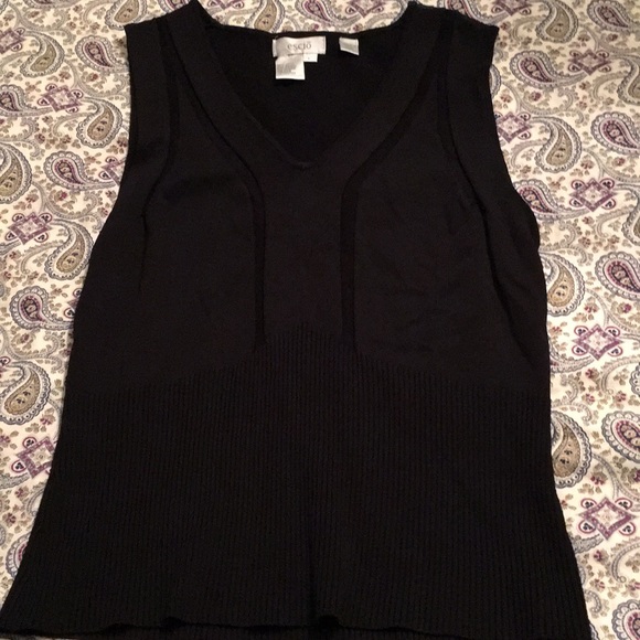 Black Fitted V Neck Blouse - Picture 3 of 4